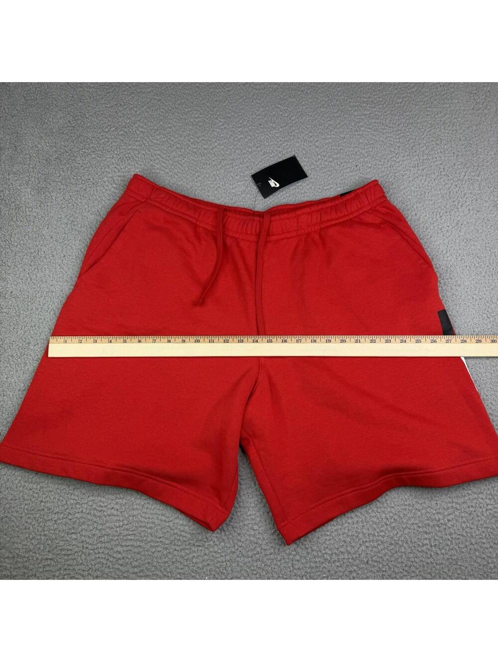 Nike "Just Do It" Logo Red Fleece Gym Workout Sweat Shorts Men's 2XL (40x9 )NWT - Picture 10 of 11